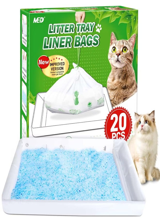 Med Litter Box Liners Compatible with Pets Scoopfree Litter Box Refill Tray Rectangle Bags with Anti-scratch Cardboard 20 Pack - Image 1